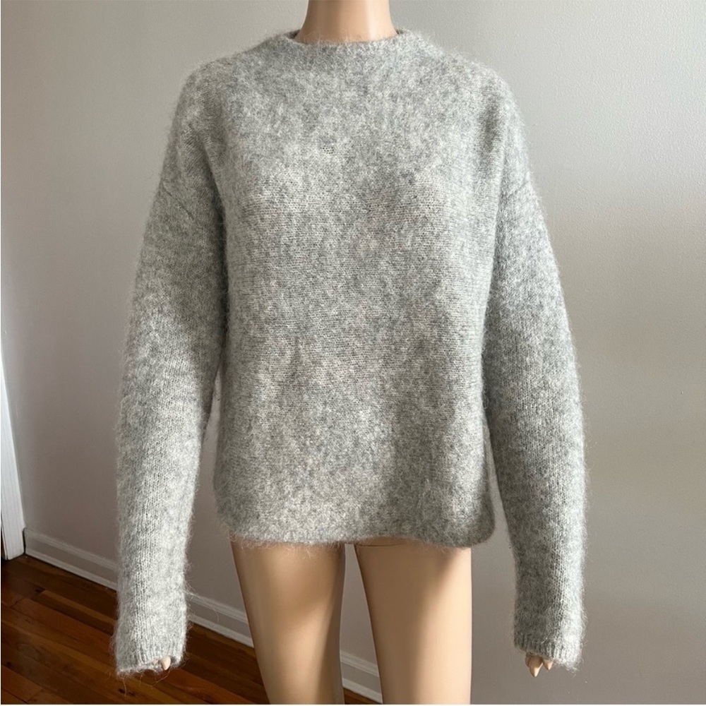 Babaton Aritzia Mohair Alpaca Blend Sensory Heather Chrome Sweater